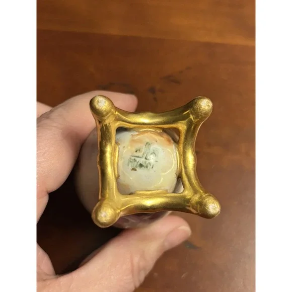 Limoges Porcelain Footed Floral‎ Egg Toothpick Holder - Picture 3 of 5